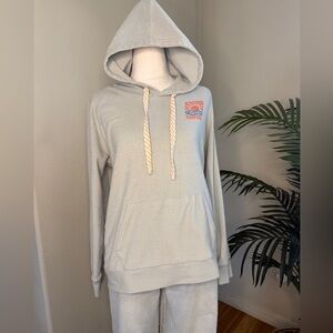 Rhythm Soft Blue  Hoodie with Multicolor Drawstrings and Back Logo